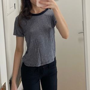 Navy stripped brandy melville t-shirt. Style no longer sold!! One size fits all